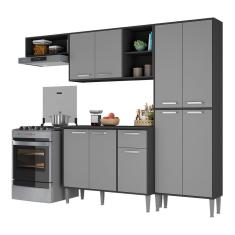 Imagem de Armário de Cozinha Compacta Xangai 9 Portas Multimóveis Preta/Grafite