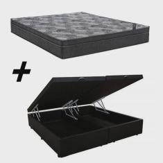 Imagem de Cama Box Baú Bipartido Casal + Colchão Ortobom Iso Molas Superpocket Ortopillow 65X138x188