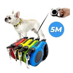 Imagem de Guia Retrátil Para Passeio Coleira Cachorro 5 Metros - Sunoro