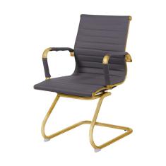 Imagem de Cadeira De Escritório Eames Cinza - Fixa | Dourado Matte