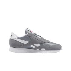 Imagem de Reebok Tênis masculino clássico de nylon, Cinza puro/branco, 41