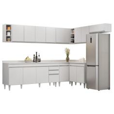 Imagem de Armário de Cozinha Modulado de Canto 8 Peças CP26 Balcão com Tampo Bra