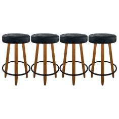 Imagem de Kit 4 Banqueta Média 60cm Madeira Para Bancada Balcão Cinza