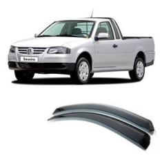 Imagem de Calha de Chuva Volkswagen Saveiro G4 2005 a 2014 2 Portas TG Poli Defletor Portas Protetor Janelas