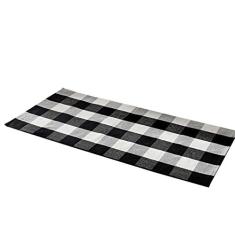 Imagem de Tapete de chão em tecido  e , antiderrapante, retangular, lavável, capacho para cozinha