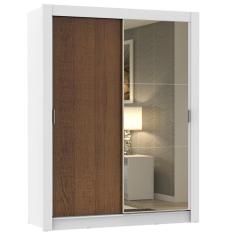 Imagem de Guarda Roupa Solteiro 2 Portas Correr com Espelho 2 Gavetas