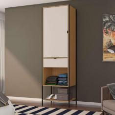 Imagem de guarda-roupa closet modulado maverick 1 pt 1 gv carvalho e off white 59 cm