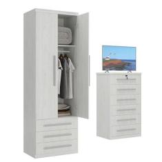 Imagem de Guarda-Roupa 2 Portas 3 Gavetas Modular 1303 Ilan Carvalho - Móveis Il