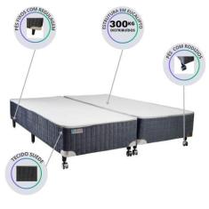 Imagem de Base Box Castor Silver Star Suede Cinza Casal Queen 158X198 - Resisten