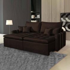 Imagem de Sofá Retrátil 2 Lugares 200 Cm Chicago Kasacomigo Estofados Marrom