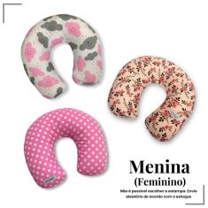 Imagem de Travesseiro De Pescoço Viagem Infantil Almofada Cor Feminina