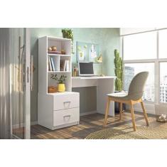 Imagem de Escrivaninha Livreiro Lateral Office Cristal Branco Mobili - Peternell