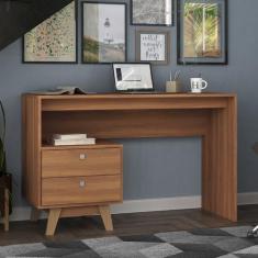 Imagem de Mesa Escrivaninha Doha 2 Gavetas 120 Cm Nogal Espresso Nogal