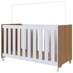 Imagem de Berço Infantil Com Rodizios LA002 Nogal Manchester Branco Comm