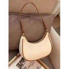 Imagem de Bolsa Feminina Meia Lua Lisa Barato Bolsinha De Ombro Dia Dia Festa - 