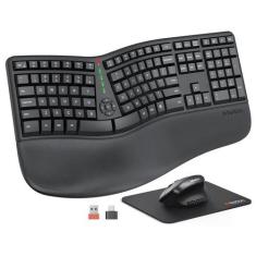 Imagem de Teclado e mouse MEETION ergonômico sem fio recarregável
