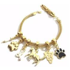 Imagem de Pulseira Veterinária Cavalo Esteto Seringa Pata Folheado 18k