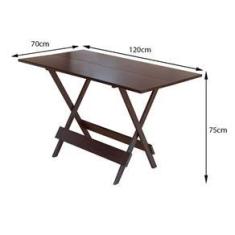 Imagem de Mesa Dobravel De Madeira 120 X 70 Ideal Para Bar E Restaurante - Imbuia