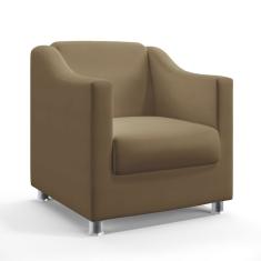 Imagem de Poltrona Decorativa Estofada Alya Sued Capuccino Aradecor