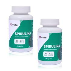 Imagem de Spirulina Cápsulas Natural De 1,7G Com Proteína E Ferro Importada 90 C