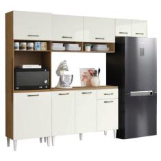 Imagem de Armário de Cozinha Completa 9 Portas 4 Nichos Aurora Atacama/Off White Aramóveis