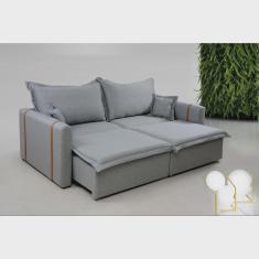 Imagem de Sofá Vitória 2,64m sem Caixa, Retrátil e Reclinável Cinza