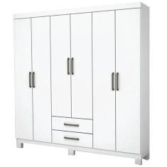 Imagem de Guarda Roupa Aries Casal 6 Portas 2 Gavetas Carioca Cor Branco