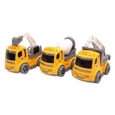 Imagem de Kit 3 Carrinhos Construção Truck Brinquedo 2621-2 - Dorémi - Coml Bela
