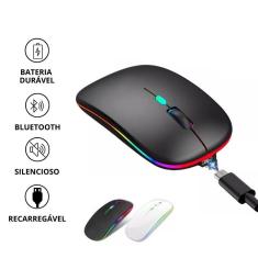 Imagem de Mouse Sem Fio Usb Recarregável Bluetooth Rgb: Personalize Com Cores