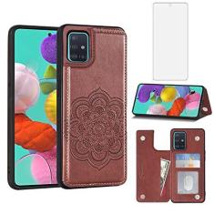 Imagem de Asuwish Capa de telefone para Samsung Galaxy A51 5G/A 51 5G UW Verizon capa carteira com protetor de tela de vidro temperado e suporte para cartão de crédito acessórios para celular Glaxay 51A G5
