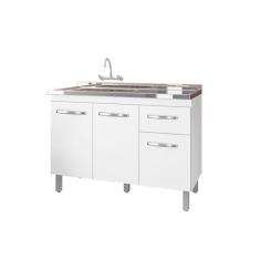 Imagem de Balcão Para Pia De Cozinha Anita Com 2 Portas E 2 Gavetas Cor Branco M