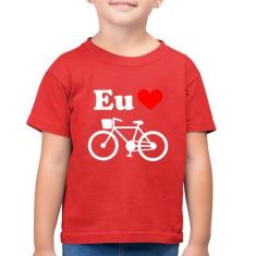 Imagem de Camiseta Algodão Infantil Eu Amo Bicicleta - Foca Na Moda