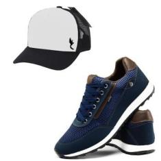 Imagem de Tênis Masculino Sapatênis Casual Esportivo Com Boné-Masculino