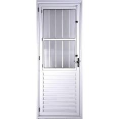 Imagem de Porta De Alumínio Social Postigo 2,10 X 0,70 Direita Branco