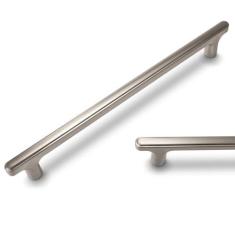 Imagem de POVEFONK Pacote com 10 puxadores de armário de cozinha de níquel acetinado escovado 254 mm puxadores de gaveta puxadores de gaveta puxadores de gaveta ferragens de armário de cozinha puxadores de