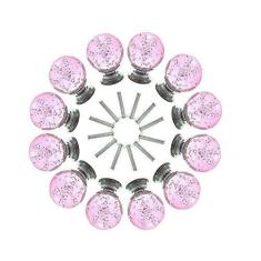 Imagem de 10 peças puxadores de armário de vidro bolha de cristal de forma redonda com parafusos puxadores de gaveta de 30 mm puxadores para armário de cozinha armário gaveta cômoda estante guarda-roupa