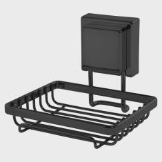Imagem de Saboneteira Aramada Fixação Por Ventosa  Fosco Wp Black