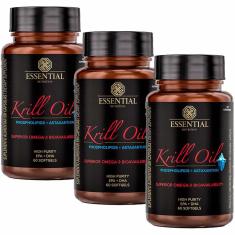Imagem de Kit 3X Krill Oil Omega 3 + Astaxantina - (60 Softgels Cada) - Essential Nutrition