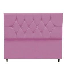 Imagem de Cabeceira Estofada Cama Box Casal 140 Cm Aurora Suede Rosa