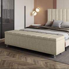 Imagem de Recamier Baú Casal Itália em Veludo - Sonhar Estofados, VL-30 Bege