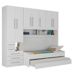 Imagem de Quarto Completo De Solteiro Com 2 Camas E Guarda-Roupa 1326E Branco -