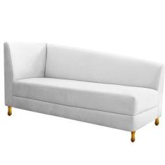 Imagem de Recamier Valéria 140cm Lado Direito Suede Branco - Doce Sonho Móveis