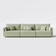 Imagem de Sofá Living Barcelona 2,95M Em Linho Columbia Premium Verde Militar -