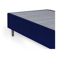 Imagem de Base Box Solteiro Suede Azul 88 X 188 X 40 - Bueno Sono Cama & Colchão