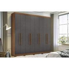 Imagem de Guarda Roupa Casal 8 Portas E 4 Gavetas C/ Pés 8.4 Master New Jatoba/G