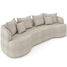 Imagem de Sofá 3 Lugares Orgânico Living 250cm Ekos K01 Bouclê Bege - Lyam Decor