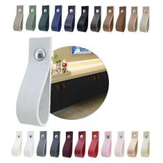 Imagem de Kit com 04 Puxadores Doko Parafuso para Móveis Armário Guarda Roupa Gaveta Porta Baús Caixas Bandeja Cesto Tábua - Cor Textura de Couro