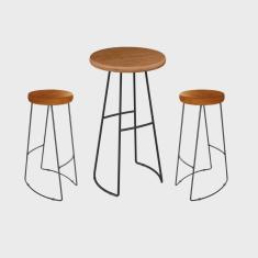 Imagem de Jogo Mesa Bistrô 2 Banquetas Alta Bar Cozinha Balcão - ÉdeCasaMóveis