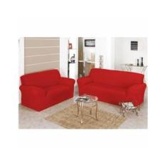 Imagem de Capa de Sofá Coladinha Malha Gel 02 e 03 Lugares - Vermelho