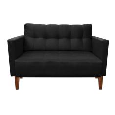 Imagem de Sofá Retrô Namoradeira 2L Livia Suede Preto